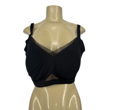 Honey Love Bra Women 1X Black Wireless Crossover Padded Comfort 1-6