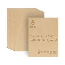 3 mm Baltic Birch Plywood 1/8 x 9 x 12 Inch, 12" x 9", 1/8" thick, Natural