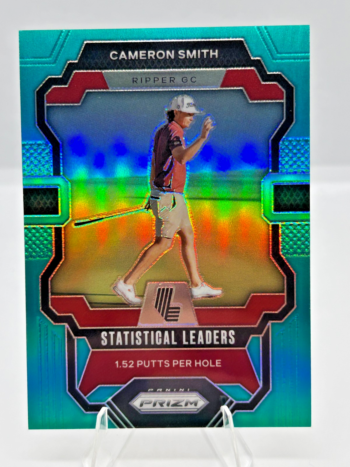2024 Panini Prizm Liv Golf - 2024 Statistical Leaders Cameron Smith #93 Teal Prizm /199 (RC)
