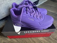 Skechers Street Purple Memory Foam Uno Stand On Air Women's New With Box 7.5