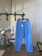 NWT Eileen Fisher AZUR Garment-Dyed Organic Linen Lantern Pant Size L