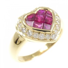 Authentic K18YG Heart Ruby Ring 1.00CT #230-000-253-1655