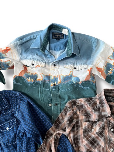 Lot Of 3 Western Pearl Snap Cowboy Shirts Roper Pintlar Kids Youth Sz Small 6-8 - Picture 2 of 9