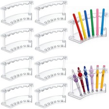 8 Pack Acrylic Pen Display Stand, 6 Slots Clear Pen Holder Rack