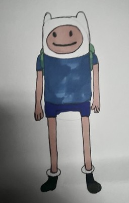 Hand Drawn Picture Of Finn The Human From Adventure Time