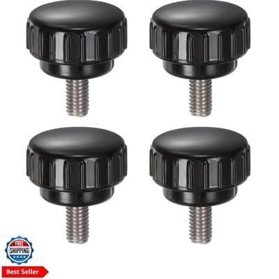 4pcs Knurled Clamping Knobs M6 x 12mm Metric 304 Stainless Steel Male Thread ...