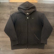 Vintage Y2K Nike Black Faded Distressed Zip Hoodie Mens Size XL 2007 Nice VTG