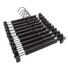 Guhmctt 10 Pack Pants Hangers with Adjustable Non-Slip Clips Anti-Rust Hangin...