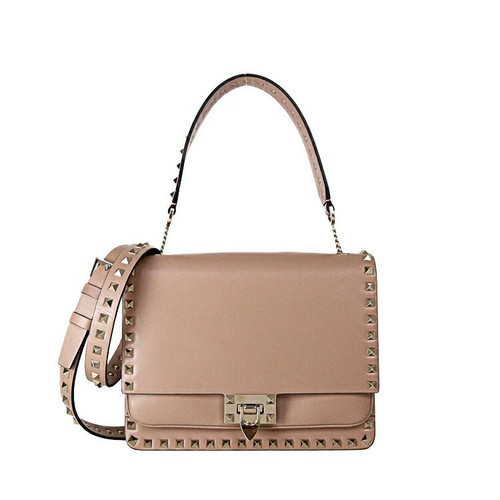 Valentino Garavani Rockstud Shoulder 3Way Handbag Clutch Bag Calf Leather Pink