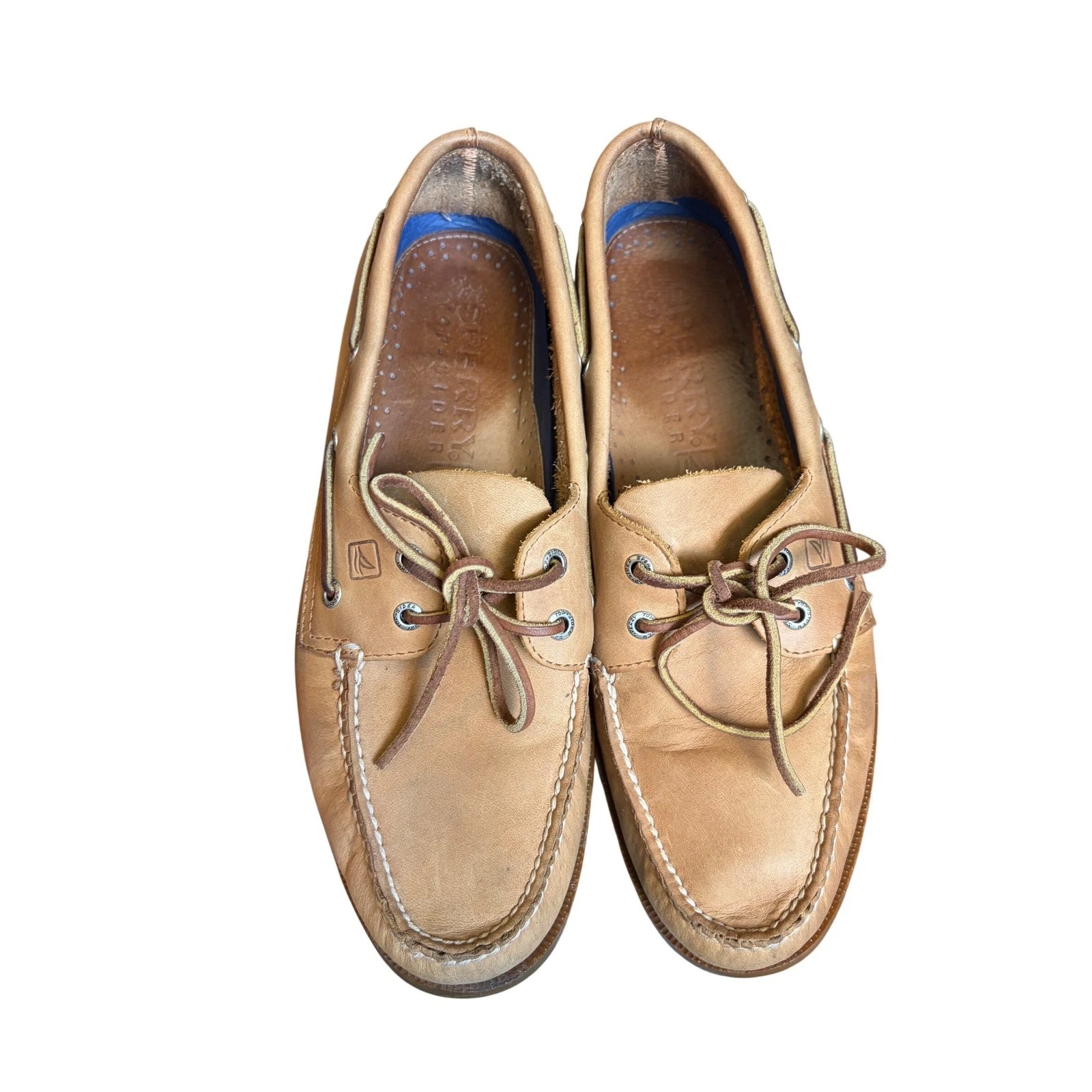 Sperry Top-Sider Mens 11.5 Authentic Original 2-Eye Leather Boat Shoes Tan