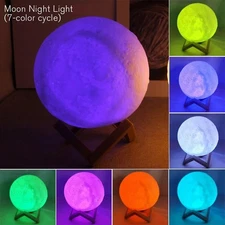3D Moon Galaxy Lamp Moonlight USB LED Night Light Touch Color Changing