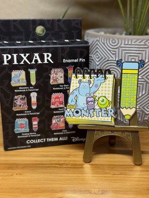 Disney Pixar Pencil & Notepad Blind Box Enamel Pin Set - You Choose
