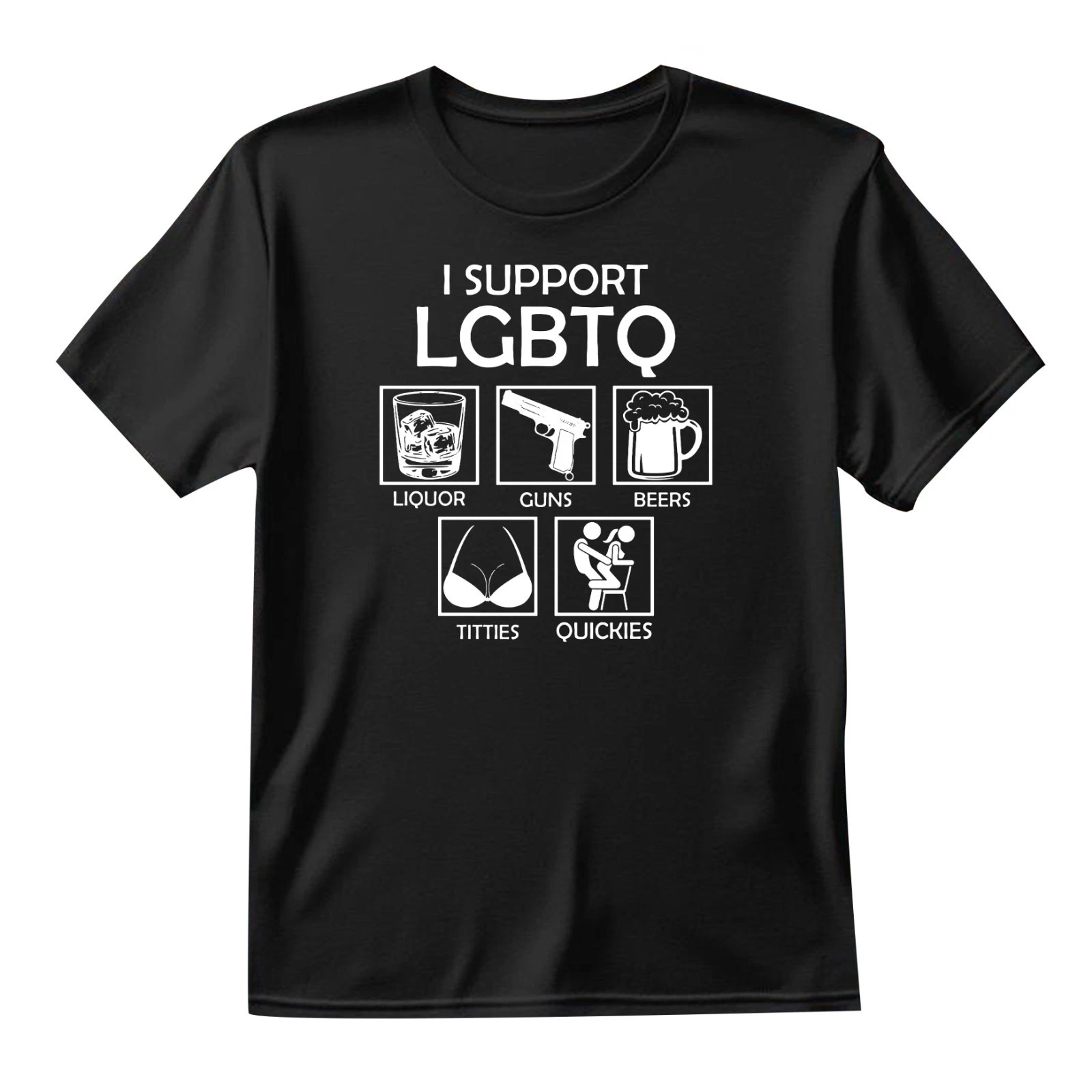 I Support LGBTQ Funny T-Shirt Dark Humour Offensive Statement Party Gift Rude Te