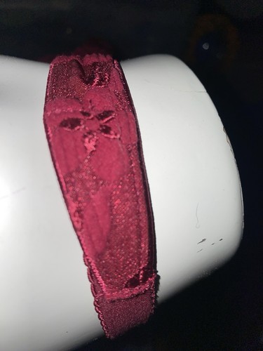 Elegant Lace Burgundy Bra Olga 35010 Underwire Sheer Embroidered 38 C Bra NWT - Picture 3 of 5