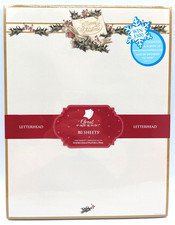 NOS 80-Sheets Great Paper Christmas Letterhead, 8.5" x11", Vtg. Christmas Holly