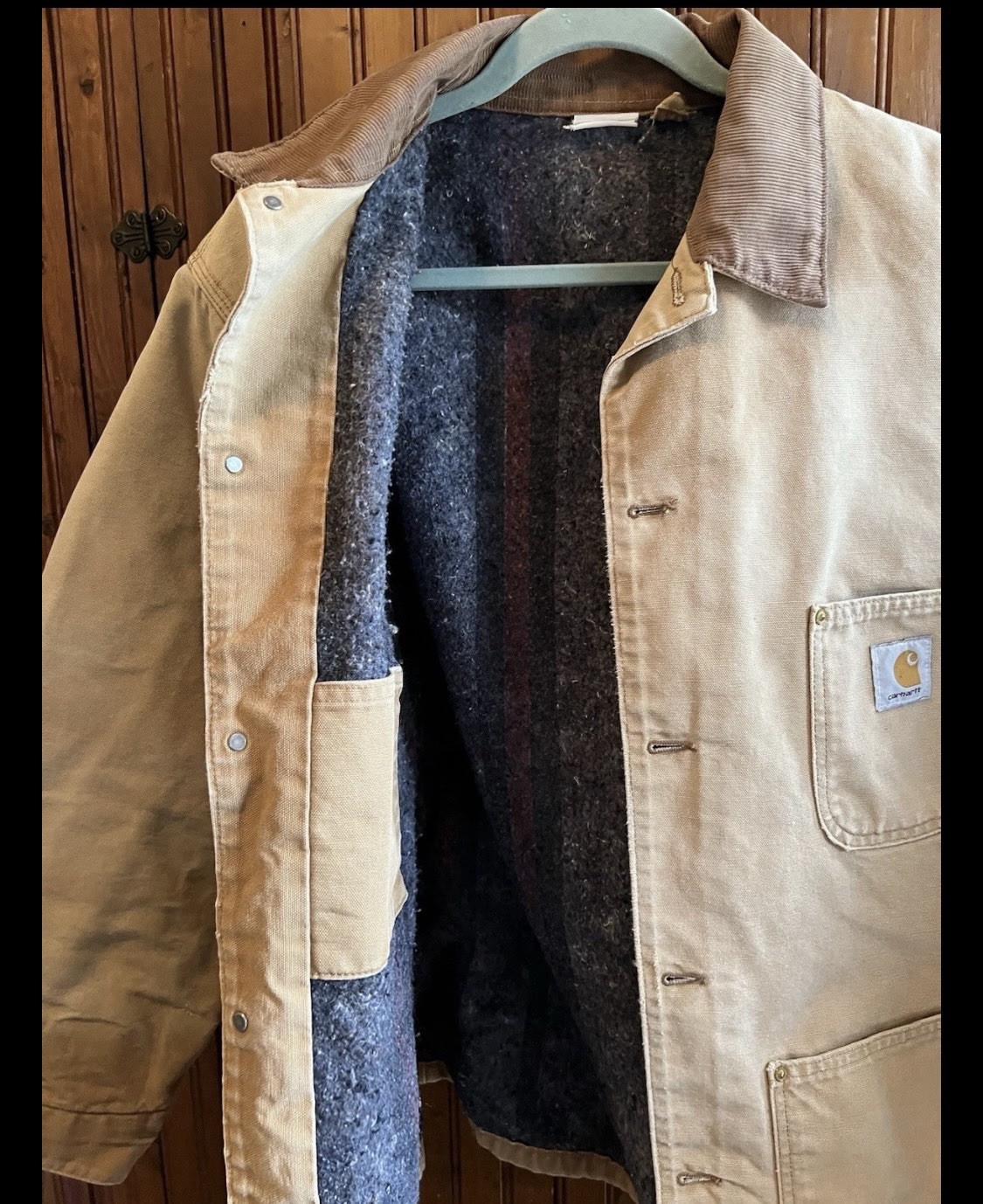 Vintage XL Mens Carhartt Dusty Hamilton Chore Jacket Blanket Lined Barn Coat WIP