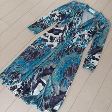 Emilio Pucci silk stretch flare dress Pucci pattern long Sleeve good condition