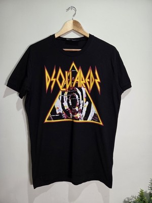 Dsquared2 Größe Small Def Leopard Heavy Metal Grafik T-Shirt