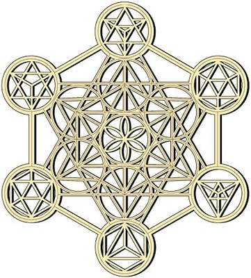 Bnesi 11.8'' Metatron's Cube Wall Decor Crystal Art