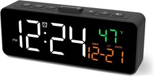 3-In-1 Digital Clocks for Living Room, Small  Compact Alarm Clock