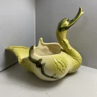 Vintage Hull Pottery Planter Large 8.5” Duck or Swan Houseplant Green Yellow