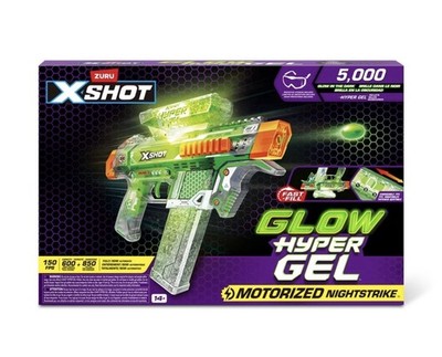 Xshot Glow Hyper Gel NightStrike Motorized Blaster 5,000 Glow In The Dark NEW