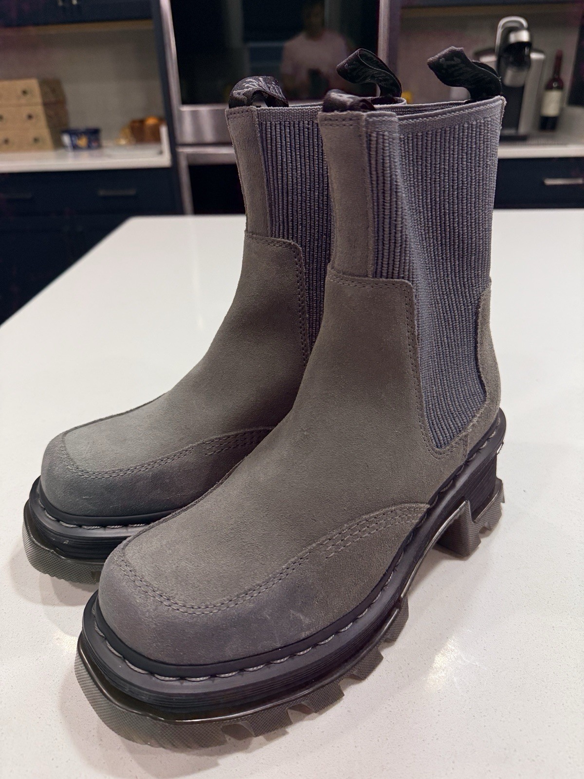 Dr. Martens Women’s Waxy Suede Corran Chelsea Boots In Gunmetal Size 8 MSRP $150