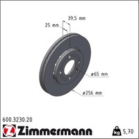 2X Zimmermann 600.3230.20 Bremsscheibe FüR VW Lupo Polo 6X1 6E1 6N1 6N2