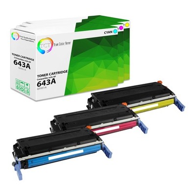 TCT 3PK 643A Toner Cartridge Set Q5951A Q5952A Q5953A For HP Color LJ 4700