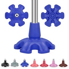 Cane Tip - Self Standing 6 Prong Support Rubber Base for Walking Stick  Cane...