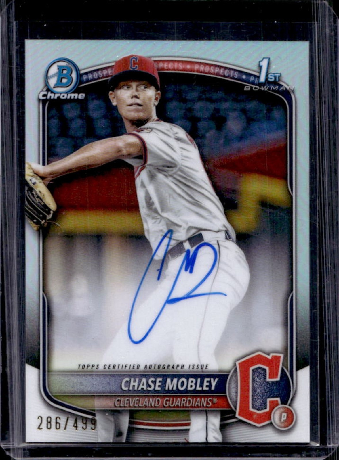 2025 Bowman Chase Mobley Chrome Auto Refractor 1st #286/499 Guardians