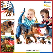 Interactive Dinosaur Toy T-Rex 24 Inch Lights Sounds Mist Spray Gliding Wheels