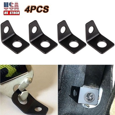 4PCS 4 Point Seat Belt Mounting 90 Degree Angle Brackets Kit Seat Belt L-Bracket