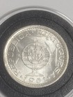 1951 Silver Saint St. Thomas Prince Island Ten 10 Escudos Uncirculated ONLY 40K — photo 1