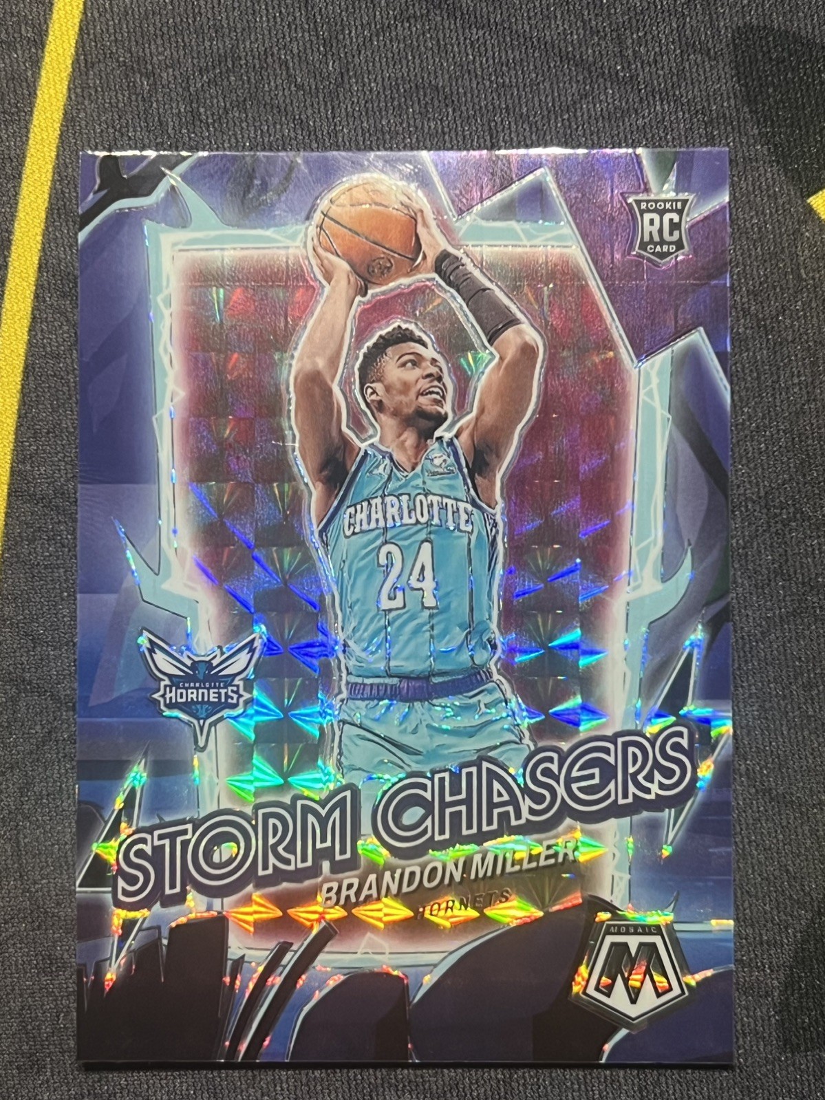 2023-24 MOSAIC BRANDON MILLER STORM CHASERS PRIZM #14 ROOKIE CARD CASE HIT SP