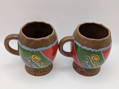 Vintage Cadbury's Creme Ei ''How Do You Eat Yours'' Carlton Ware 1980er Tassen x 2