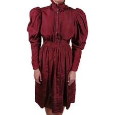 Vintage Gunne Sax by Jessica Dress Womens 9 Wine Prairie Victorian 19th Century
