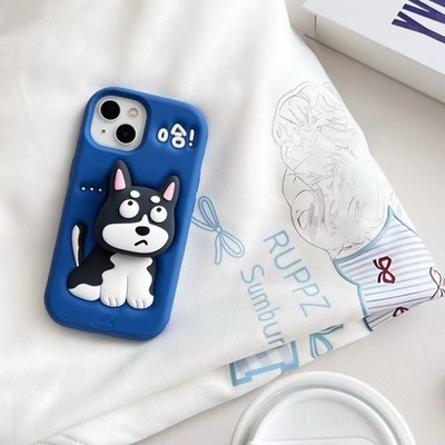 Funny Humorous 3D Husky Dog Silicone Case for iPhone 13 15 17 Pro Max Shockproof