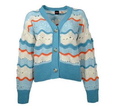 BOSS Women's Cardigan In Cotton Blend C Famon 50538316 Light Blue