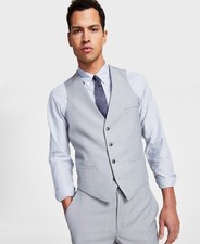 Bar III Mens Slim-Fit Sharkskin Suit Light Grey M Wool