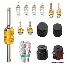 16PCS Air Conditioning Valve Core Kit, R12 R134A High Low-Pressure A/C Service