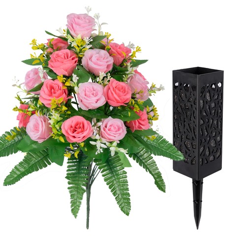 MOOMASS Künstliche Friedhofsblumen - Grabschmuck, Friedhofsblumen für... - Bild 4 von 6