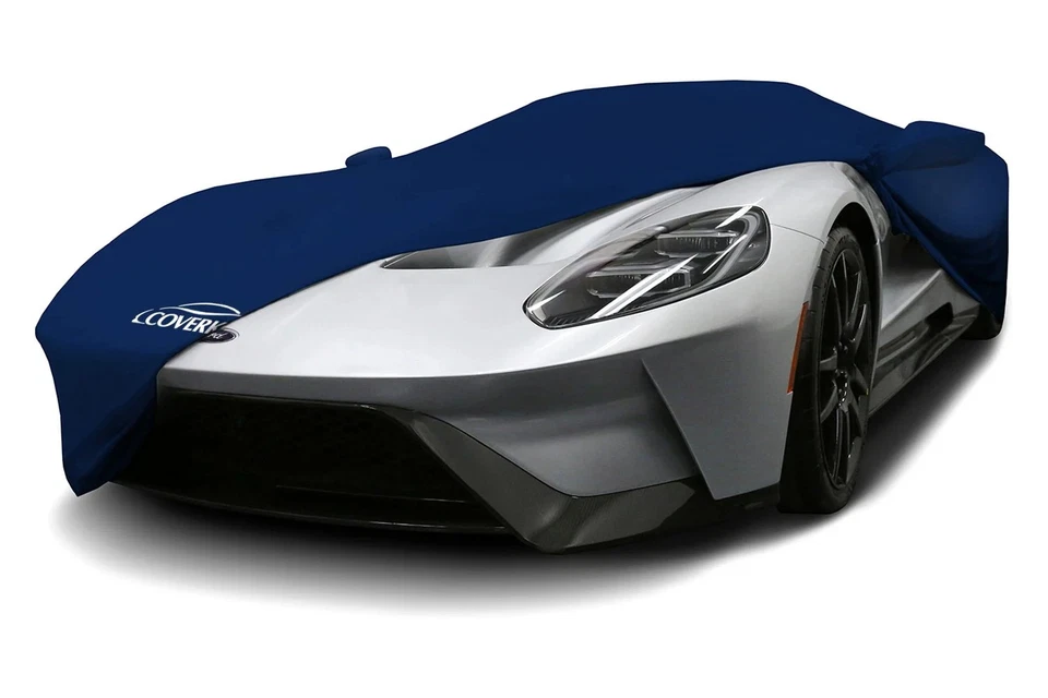 For Audi A8 Quattro 11-18 Satin Stretch Indoor Impact Blue Custom Car Cover — 第 3/4 张图片