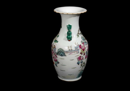 China 19. Jh. A Pair Antique Chinese Export Family Rose Porcelain Vases - Picture 6 of 11