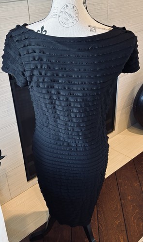 Banana Republic Ladies Black Dress Ruffle Lace Lined Stretch Size Small Tall - Picture 4 of 11