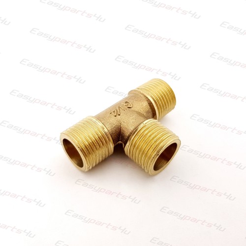 Brass BSP, T-Shape Equal Male Thread Tee Connector Pipe Fittings Tubing - Bild 2 von 5