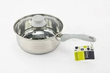 Well Equipped Kitchen Stainless Steel 2.5-qt Saucepan with Glass lid New