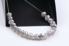 5pcs 4MM to 5MM Natural White Round Faceted Loose Diamond Beads 1mm Drilled Lot