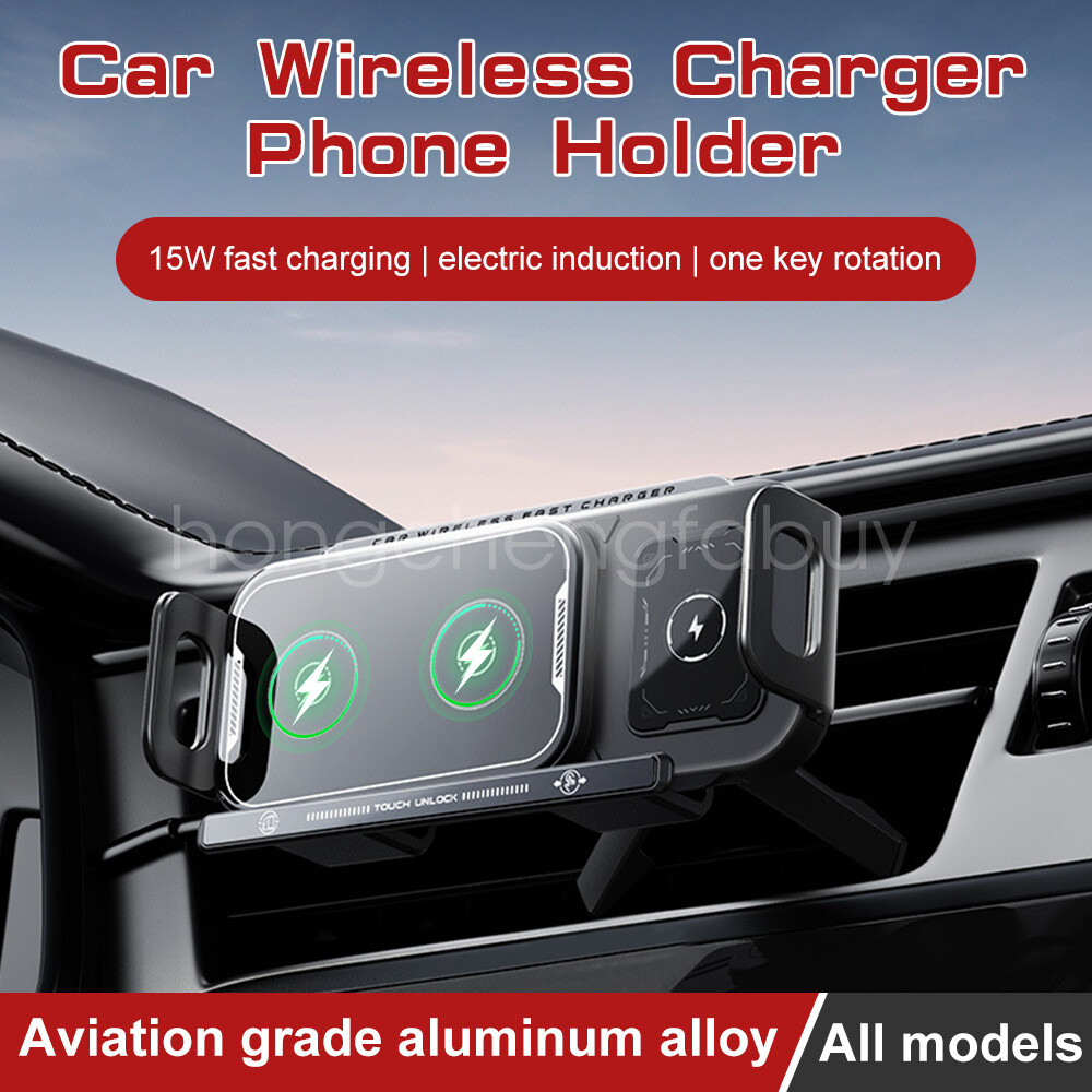 15W Fast Wireless Car Charger Automatic Clamping Air Vent Tablet