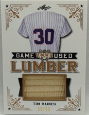 TIM RAINES 2021 Leaf Lumber JUMBO Game Used BAT PATCH Gold #/25 Expos White Sox 